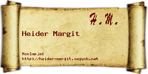 Heider Margit névjegykártya